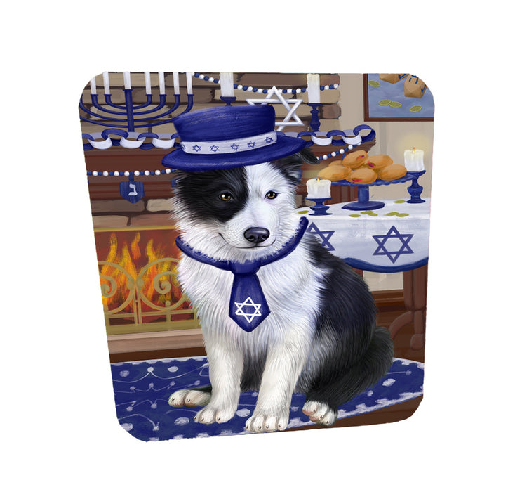 Happy Hanukkah Family Bluetick Coonhound Dogs Coasters Set of 4 CSTA57611