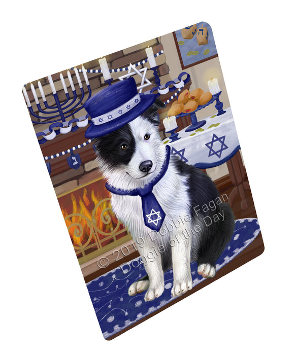 Happy Hanukkah Family and Happy Hanukkah Both Border Collie Dog Large Refrigerator / Dishwasher Magnet RMAG105030