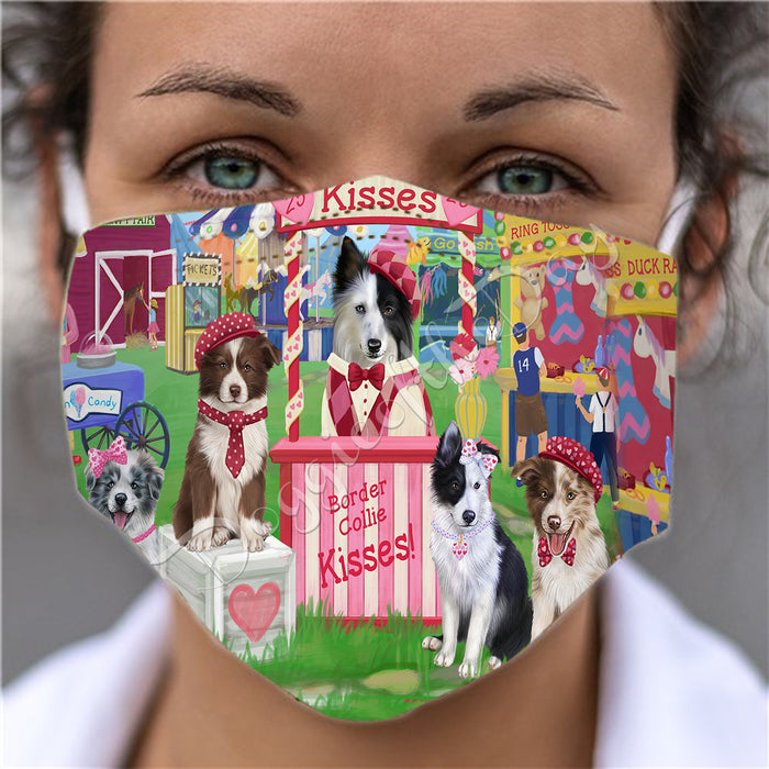 Carnival Kissing Booth Border Collie Dogs Face Mask FM48025