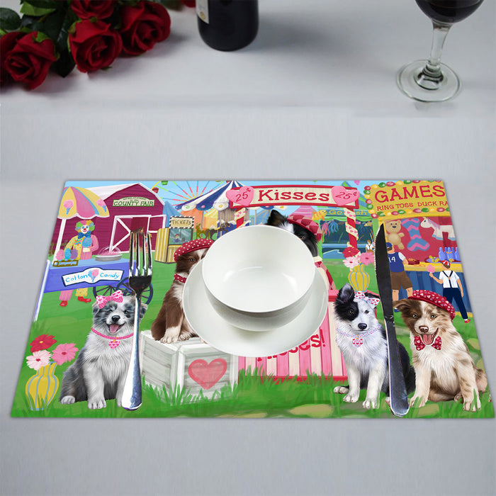 Carnival Kissing Booth Border Collie Dogs Placemat