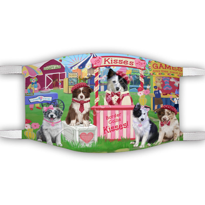 Carnival Kissing Booth Border Collie Dogs Face Mask FM48025