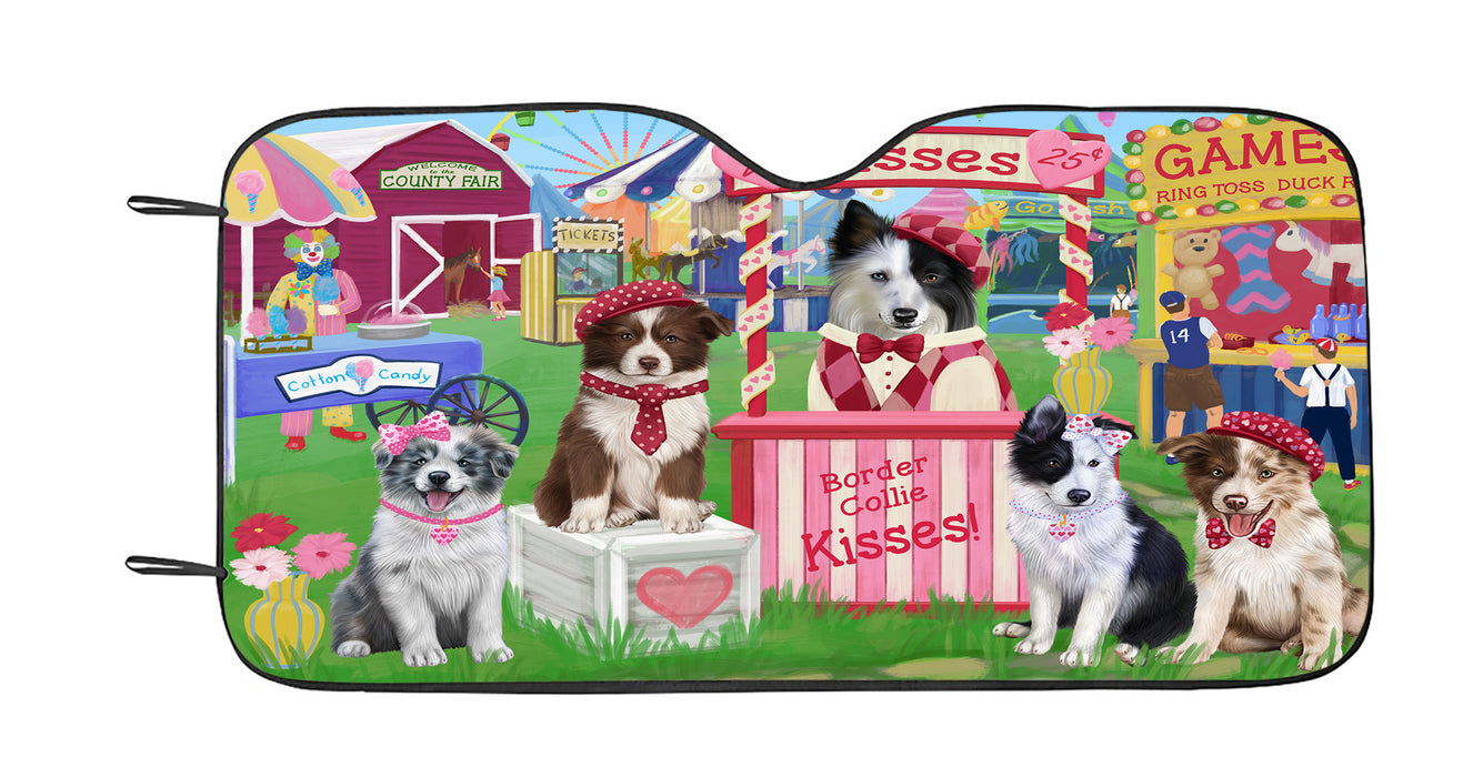 Carnival Kissing Booth Border Collie Dogs Car Sun Shade