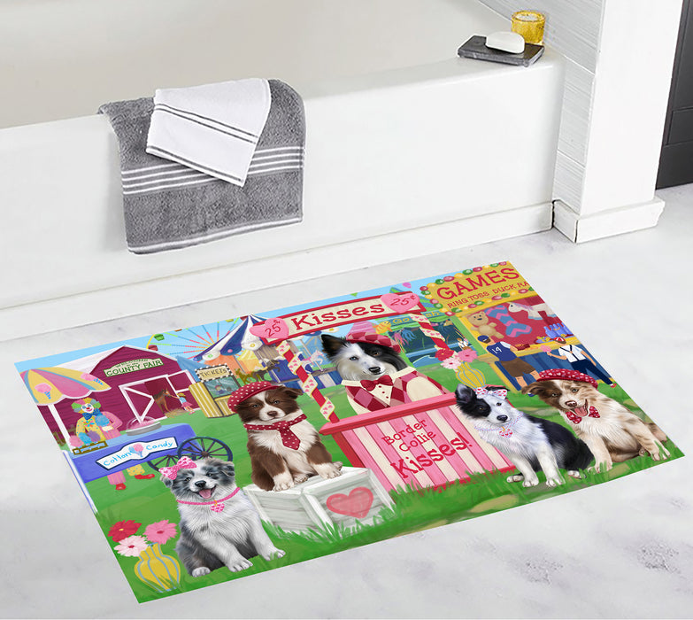 Carnival Kissing Booth Border Collie Dogs Bath Mat