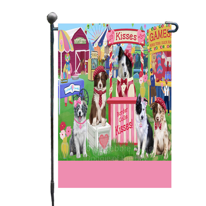 Personalized Carnival Kissing Booth Border Collie Dogs Custom Garden Flag GFLG64264