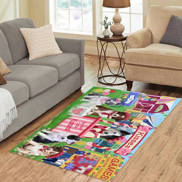 Carnival Kissing Booth Border Collie Dogs Area Rug