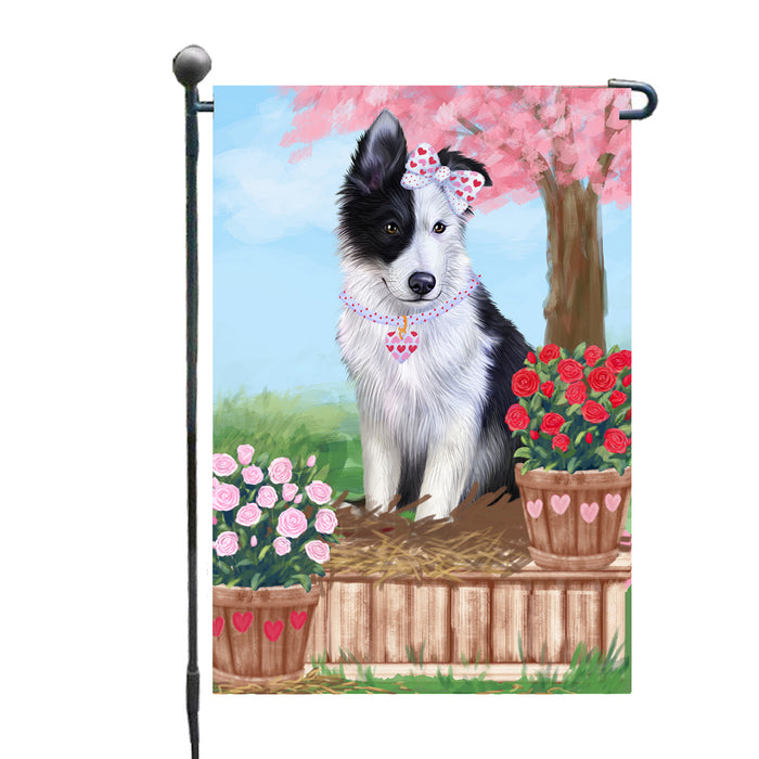 Personalized Rosie 25 Cent Kisses Border Collie Dog Custom Garden Flag GFLG64659
