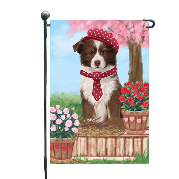 Personalized Rosie 25 Cent Kisses Border Collie Dog Custom Garden Flag GFLG64660