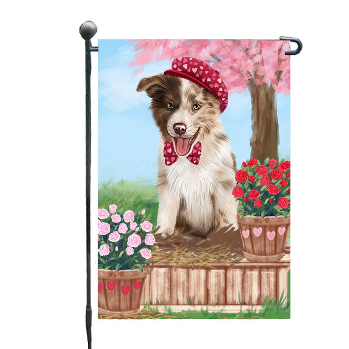 Personalized Rosie 25 Cent Kisses Border Collie Dog Custom Garden Flag GFLG64661