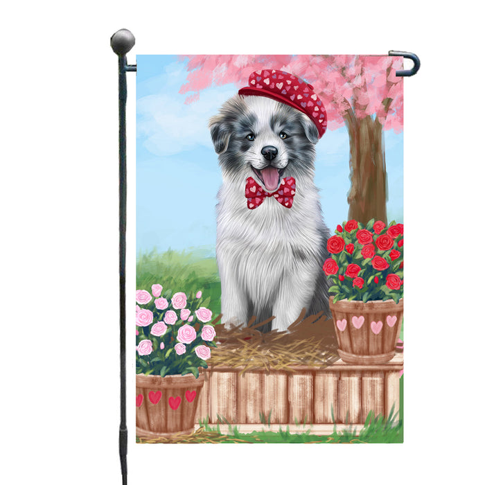 Personalized Rosie 25 Cent Kisses Border Collie Dog Custom Garden Flag GFLG64662