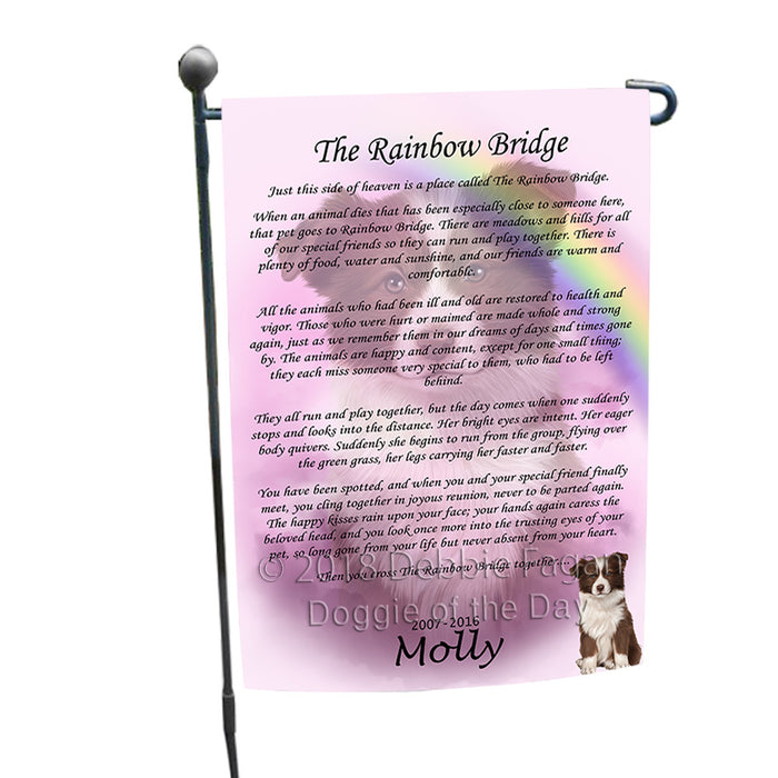Rainbow Bridge Border Collie Dog Garden Flag GFLG56110