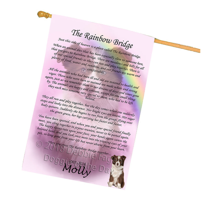 Rainbow Bridge Border Collie Dog House Flag FLG56246