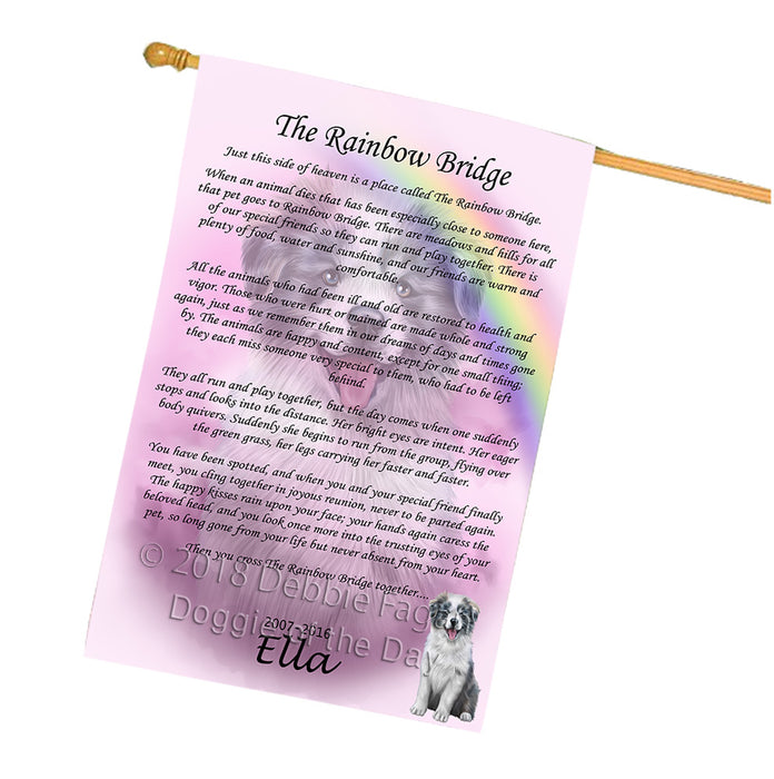 Rainbow Bridge Border Collie Dog House Flag FLG56247