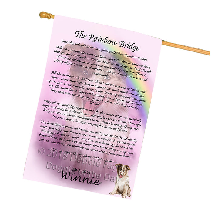 Rainbow Bridge Border Collie Dog House Flag FLG56248