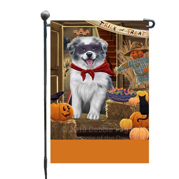 Personalized Enter at Own Risk Trick or Treat Halloween Border Collie Dog Custom Garden Flags GFLG-DOTD-A59487