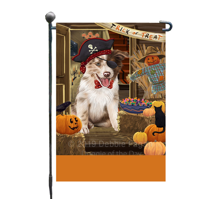 Personalized Enter at Own Risk Trick or Treat Halloween Border Collie Dog Custom Garden Flags GFLG-DOTD-A59488