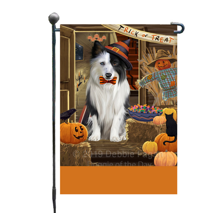 Personalized Enter at Own Risk Trick or Treat Halloween Border Collie Dog Custom Garden Flags GFLG-DOTD-A59490