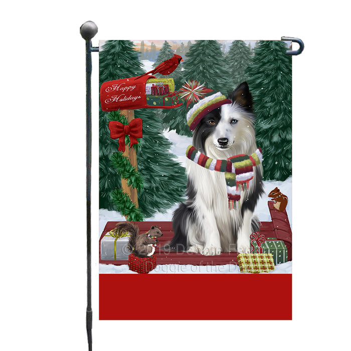 Personalized Merry Christmas Woodland Sled  Border Collie Dog Custom Garden Flags GFLG-DOTD-A61516