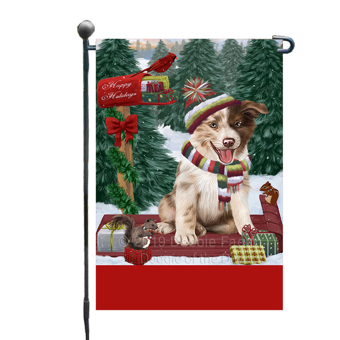 Personalized Merry Christmas Woodland Sled  Border Collie Dog Custom Garden Flags GFLG-DOTD-A61517
