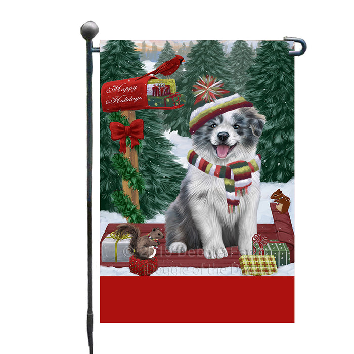Personalized Merry Christmas Woodland Sled  Border Collie Dog Custom Garden Flags GFLG-DOTD-A61519