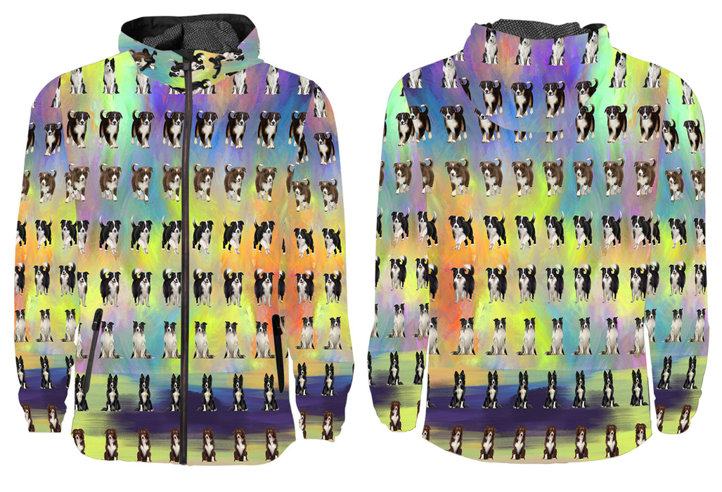 Paradise Wave Border Collie Dogs All Over Print Windbreaker for Men
