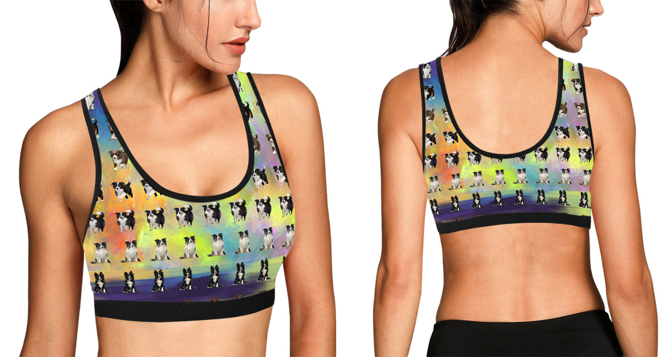 Paradise Wave Border Collie Dogs All Over Print Women's Sports Bra