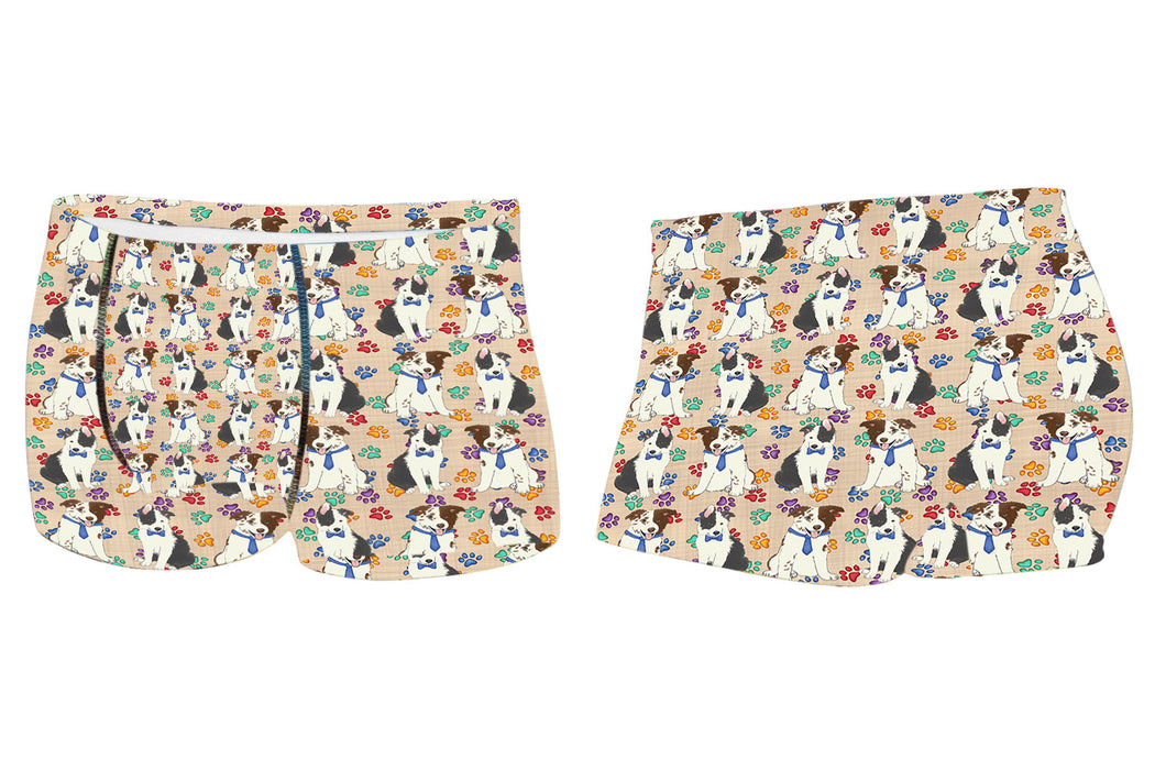 Rainbow Paw Print Border Collie Dogs BlueMen's All Over Print Boxer Briefs