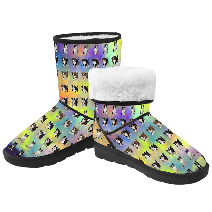Paradise Wave Border Collie Dogs  Kid's Snow Boots