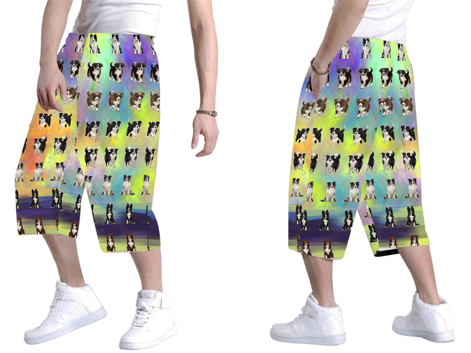 Paradise Wave Border Collie Dogs All Over Print Men's Baggy Shorts