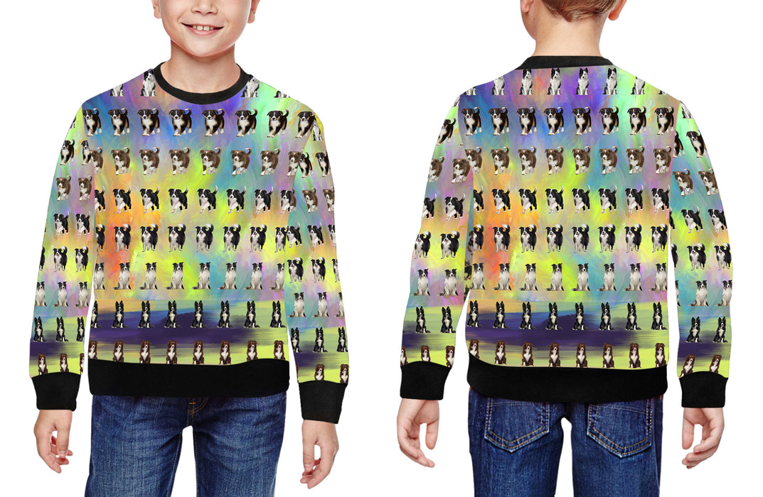 Paradise Wave Border Collie Dogs All Over Print Crewneck Kids Sweatshirt