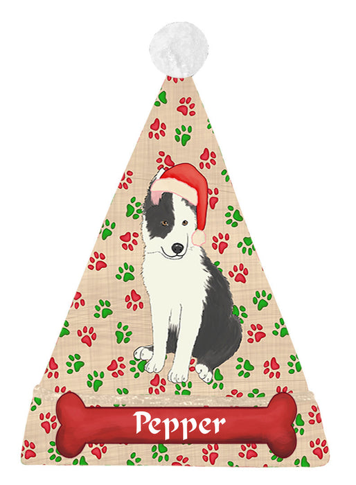 Pet Name Personalized Christmas Paw Print Bluetick Coonhound Dogs Santa Hat
