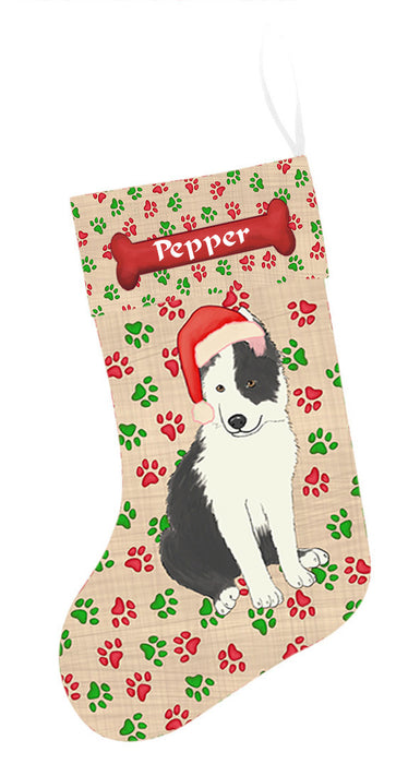 Pet Name Personalized Christmas Paw Print Bluetick Coonhound Dogs Stocking