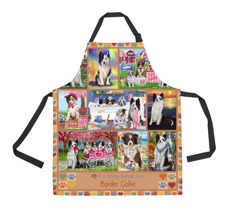 Love is Being Owned Border Collie Dog Beige Apron