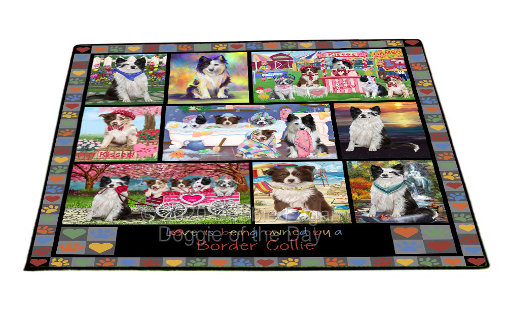 Love is Being Owned Border Collie Dog Grey Floormat FLMS55270