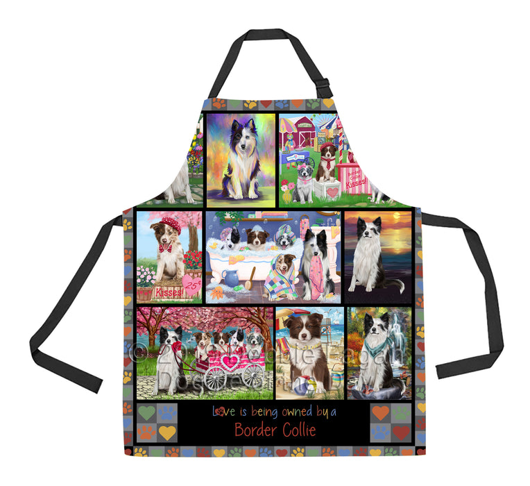 Love is Being Owned Border Collie Dog Grey Apron