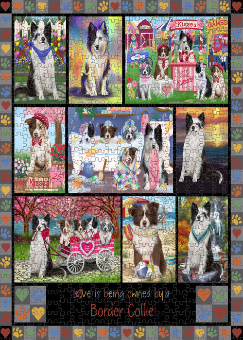Love is Being Owned Border Collie Dog Grey Puzzle with Photo Tin PUZL98296