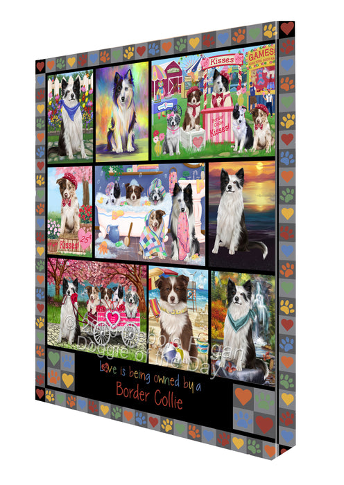Love is Being Owned Border Collie Dog Grey Canvas Print Wall Art Décor CVS137735