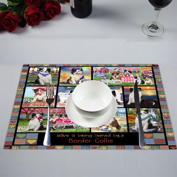Love is Being Owned Border Collie Dog Grey Placemat