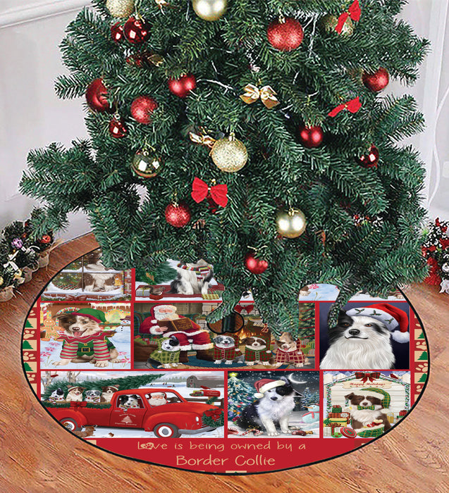 Love is Being Owned Christmas Border Collie Dogs Tree Skirt