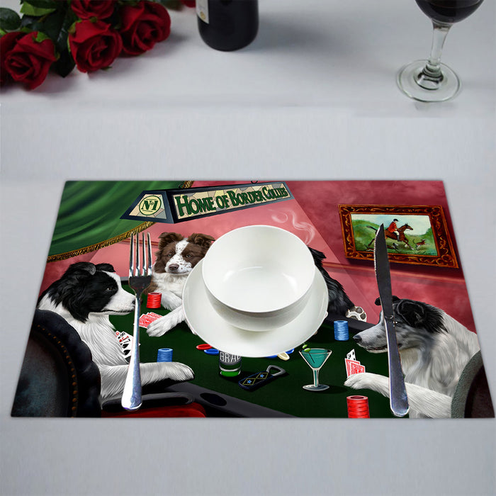 Home of  Border Collie Dogs Playing Poker Placemat