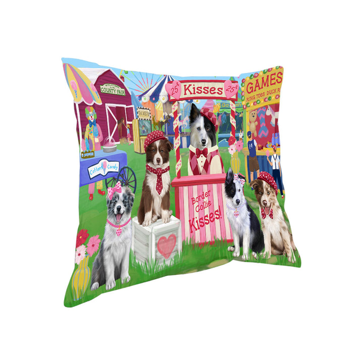 Carnival Kissing Booth Border Collies Dog Pillow PIL77880