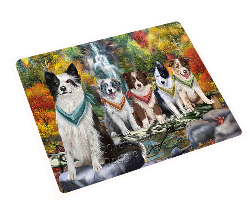 Scenic Waterfall Border Collies Dog Magnet Mini (3.5" x 2") MAG52983