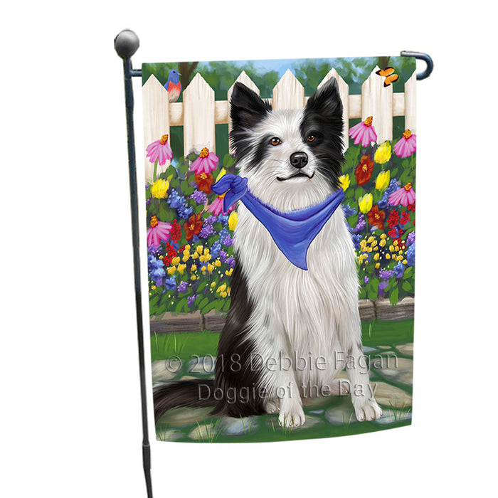 Spring Floral Border Collie Dog Garden Flag GFLG49627