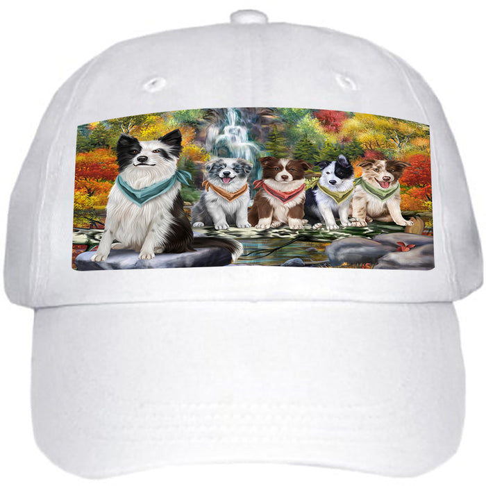 Scenic Waterfall Border Collies Dog Ball Hat Cap HAT52848