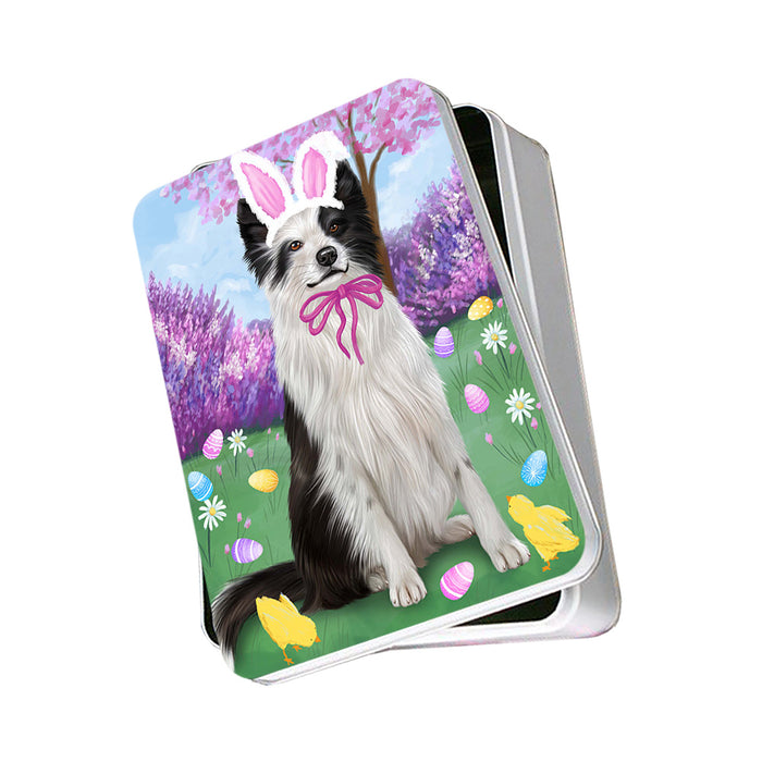 Border Collie Dog Easter Holiday Photo Storage Tin PITN49054