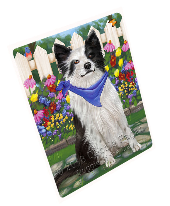 Spring Floral Border Collie Dog Magnet Mini (3.5" x 2") MAG53262