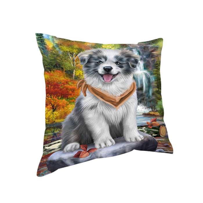 Scenic Waterfall Border Collie Dog Pillow PIL54680