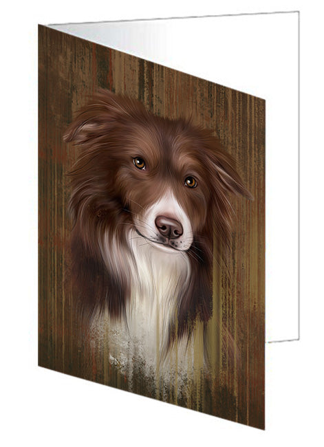 Rustic Border Collie Dog Handmade Artwork Assorted Pets Greeting Cards and Note Cards with Envelopes for All Occasions and Holiday Seasons GCD55643