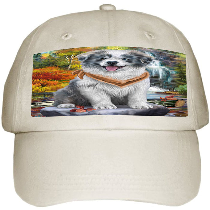 Scenic Waterfall Border Collie Dog Ball Hat Cap HAT52851
