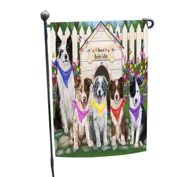 Spring Dog House Border Collies Dog Garden Flag GFLG49628