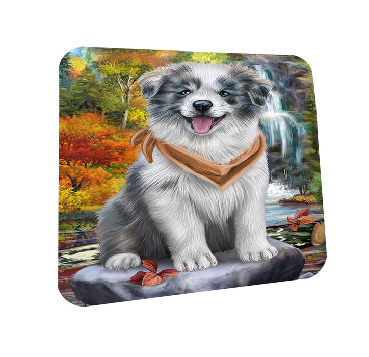 Scenic Waterfall Border Collie Dog Coasters Set of 4 CST49615